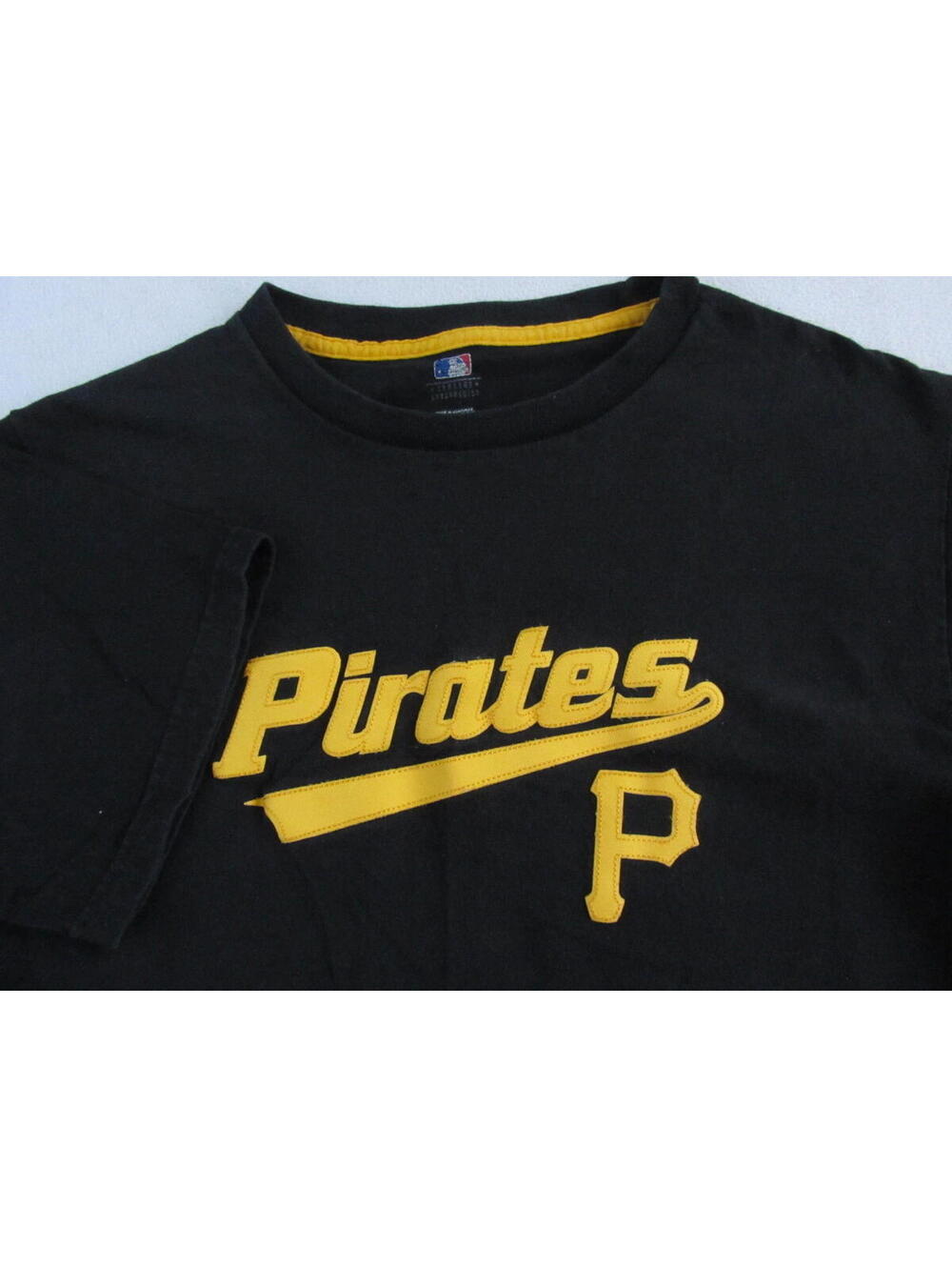 MLB Pittsburgh Pirates Men's Black Stitched T Shirt Genuine Merchandise - M